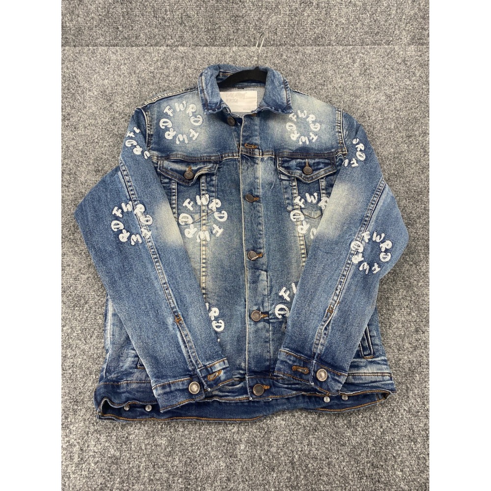 Evolution In Design FWRD Logo Denim Jacket Jeans Set XL 18-20 Blue 2pc Suit